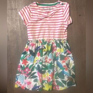 Mini Boden Pink and Cream Striped kids dress y2k